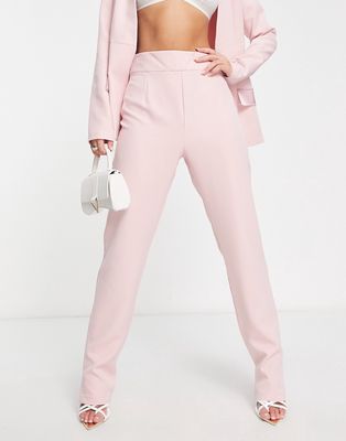 Femme Luxe tailored pants in light pink - part of a set-Neutral