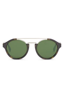 Fendi 50mm Round Sunglasses in Dark Havana /Green