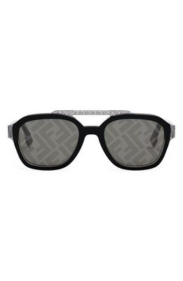 Fendi 52mm Aviator Sunglasses in Grey/Smoke Mirror