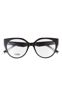 Fendi 54mm Cat Eye Reading Glasses in Shiny Black