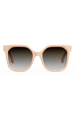 Fendi 55mm Gradient Square Sunglasses in Shiny Pink /Gradient Brown
