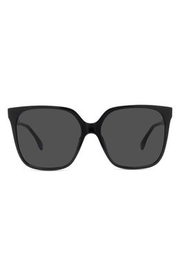 Fendi 59mm Square Sunglasses in Shiny Black /Smoke