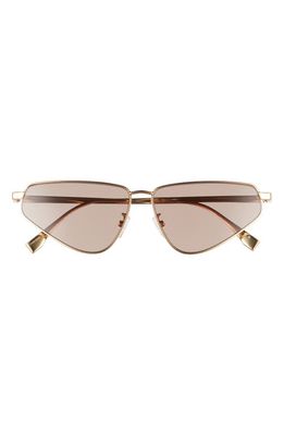 Fendi 60mm Cat Eye Sunglasses in Shiny Endura Gold /Brown