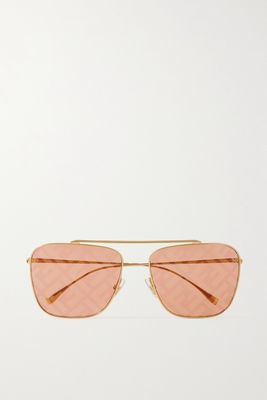 Fendi - Aviator-style Gold-tone Metal Sunglasses - one size