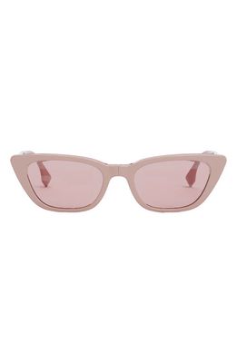 Fendi Baguette 53mm Cat Eye Sunglasses in Shiny Pink/Solid Pink