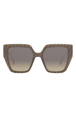 Fendi Baguette 55mm Gradient Butterfly Sunglasses in Dark Brown/Gradient Brown