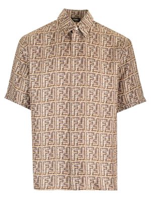 Fendi Beige Ff Silk Shirt