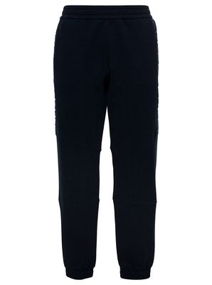 Fendi Blue Jogger With Denim Monogram Stripe Along The Leg In Cotton Blend Man