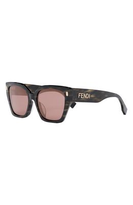 Fendi Bold 54mm Geometric Sunglasses in Black Horn /Bordeaux