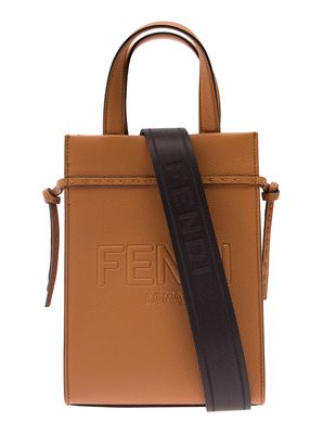 Fendi Brown Go To Shopper Mini Bag In Calf Leather Man