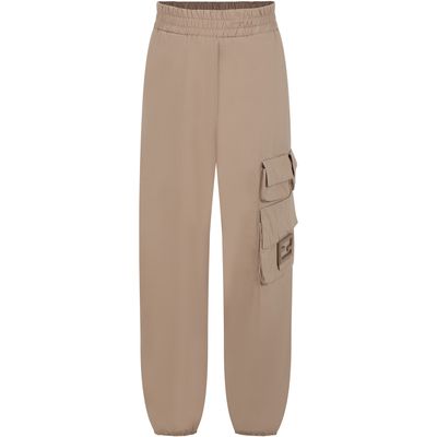 Fendi Brown Trousers For Kids With Double Ff