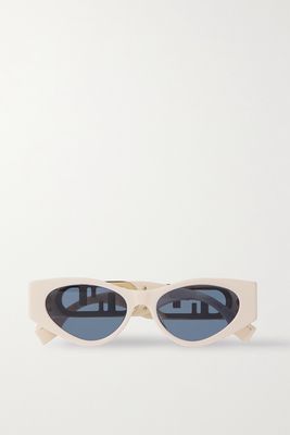Fendi - Cat-eye Acetate And Gold-tone Sunglasses - Ivory