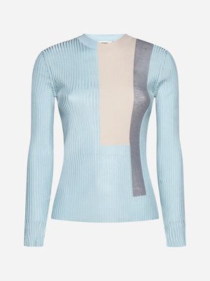 Fendi Color-block Silk Sweater