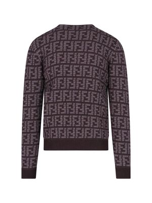 Fendi Crew Ff Crochet Cashmere Pullover