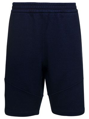 Fendi Denim-blue Bermuda Shorts With Raised Ff Motif In Jersey Man