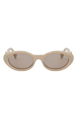 'Fendi Diamonds 53mm Oval Sunglasses in Shiny Beige /Brown 