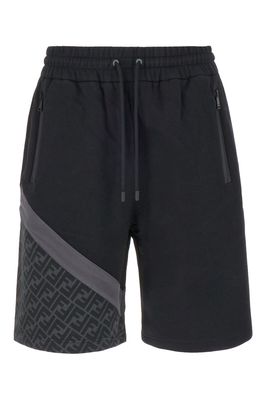 Fendi Elastic Drawstring Waist Bermuda Shorts