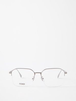 Fendi Eyewear - D-frame Metal Glasses - Mens - Brown Multi