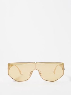 Fendi Eyewear - Fendi Disco Aviator Metal Sunglasses - Womens - Gold
