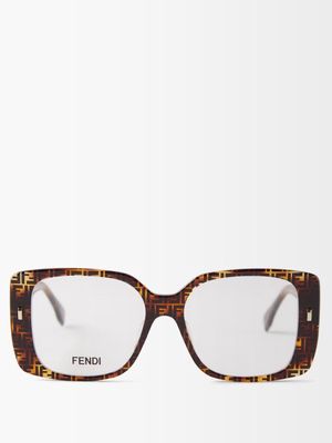 Fendi Eyewear - Fendi First Square Tortoiseshell-acetate Glasses - Womens - Brown Multi