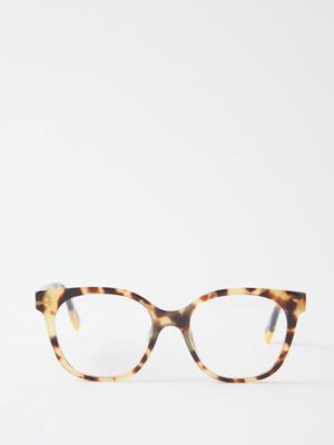 Fendi Eyewear - Fendi Way Tortoiseshell Acetate Glasses - Womens - Black Multi