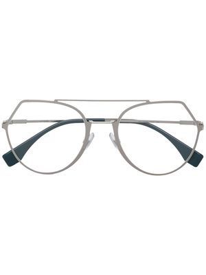 Fendi Eyewear geometric-frame glasses - Silver