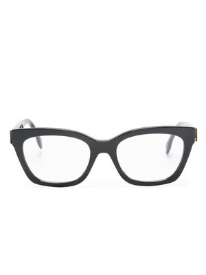 Fendi Eyewear logo-plaque square-frame glasses - Black