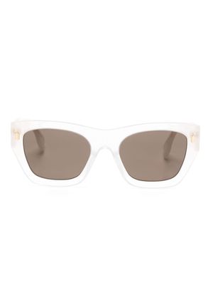 Fendi Eyewear logo-plaque square-frame sunglasses - Neutrals