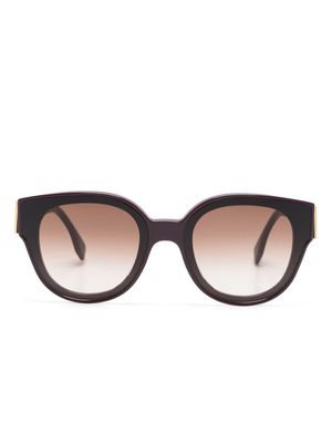 Fendi Eyewear logo-plaque wayfarer-frame sunglasses - Purple