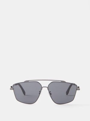 Fendi Eyewear - O' Lock Aviator Metal Sunglasses - Mens - Black Multi