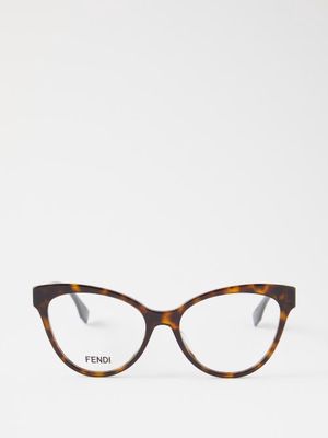 Fendi Eyewear - O'lock Cat-eye Acetate Glasses - Womens - Brown Gold