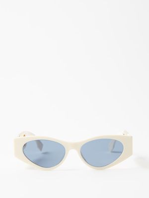 Fendi Eyewear - O'lock Cat-eye Acetate Sunglasses - Womens - Ivory Multi