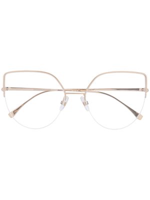 Fendi Eyewear oversized pilot-frame glasses - Gold
