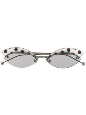 Fendi Eyewear polka-dot cat eye sunglasses - Metallic