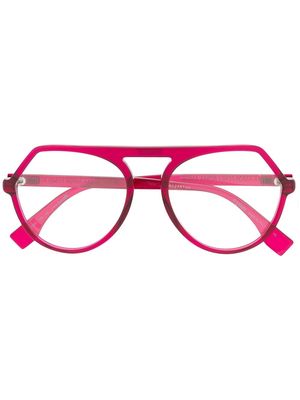Fendi Eyewear round frame glasses - Red