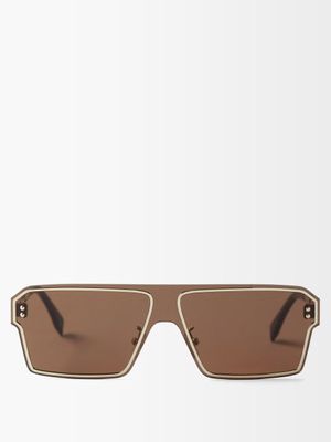 Fendi Eyewear - Square Metal Sunglasses - Mens - Gold