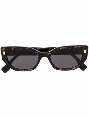 Fendi Eyewear tortoiseshell rectangular-frame sunglasses - Black