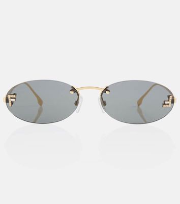 Fendi Fendi First embellished oval sunglasses