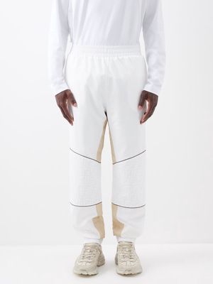 Fendi - Fendi Roma Ff-print Shell Track Pants - Mens - Beige White