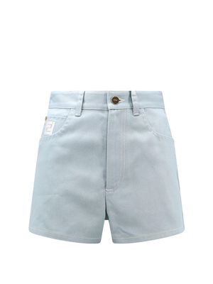 Fendi Ff Embroidered Denim Shorts