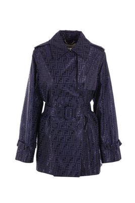 Fendi Ff Jacquard Belted-waist Trench Coat