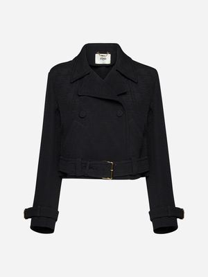 Fendi Ff Jacquard Biker Jacket