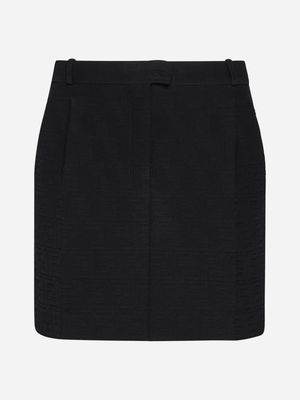 Fendi Ff Jacquard Cotton Miniskirt