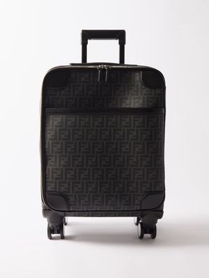 Fendi - Ff-logo Coated-canvas Carry-on Suitcase - Mens - Black Grey