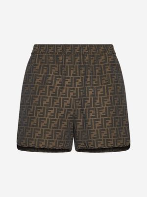 Fendi Ff Logo Cotton-blend Shorts