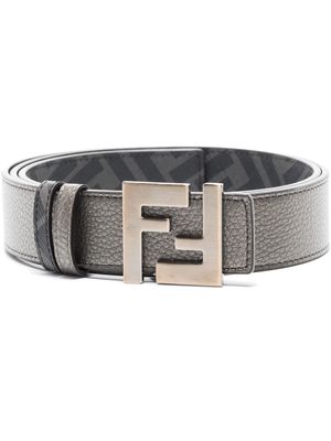 Fendi FF logo leather belt - Grey