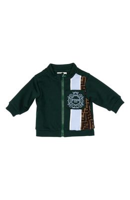 Fendi FF Monogram Stripe Full Zip Sweatshirt in F1I1B Drk Green