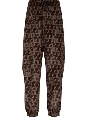 Fendi FF-motif drawstring track pants - Brown