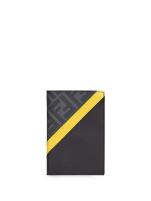 Fendi FF motif leather document holder - Black