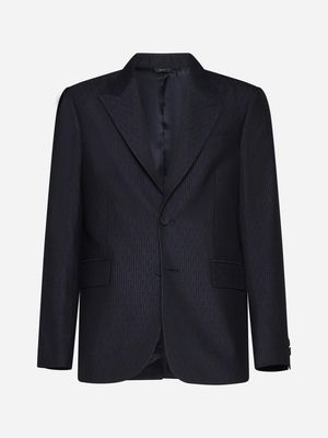 Fendi Ff Stripes Jacquard Wool Blazer